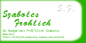 szabolcs frohlich business card